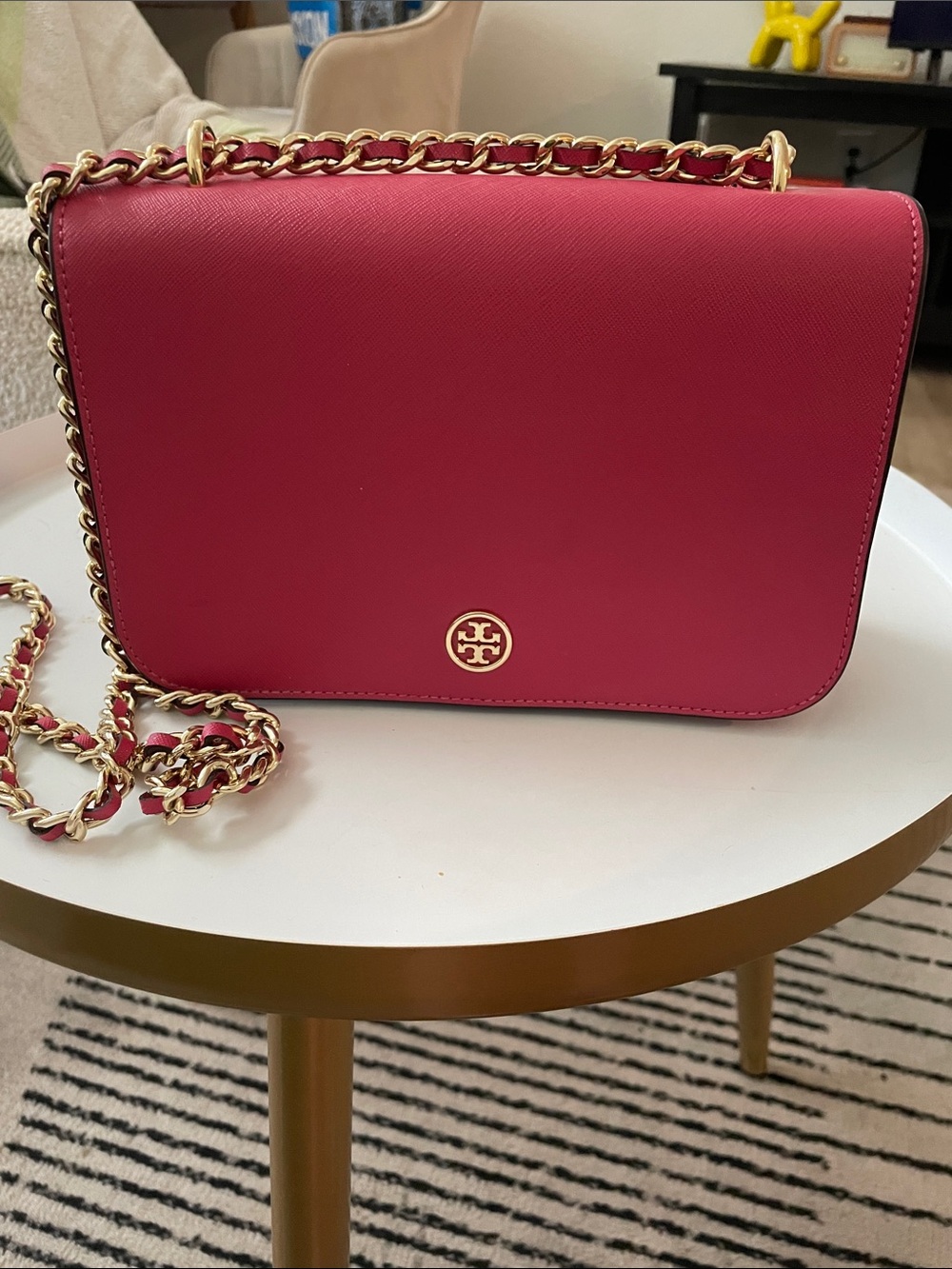 Tory Burch Pink Robinson Chain Crossbody Bag